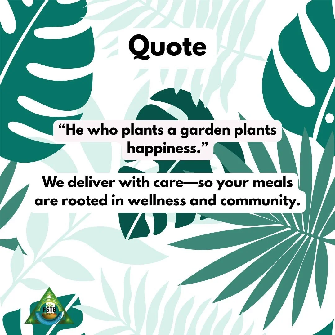 Eat food grown with love and purpose.

#FromSoiltoBoil #FoodWithRoots #GrowLocalEatLocal #WellnessFromTheGroundUp #CommunitySupportedAgriculture #FreshIsBest