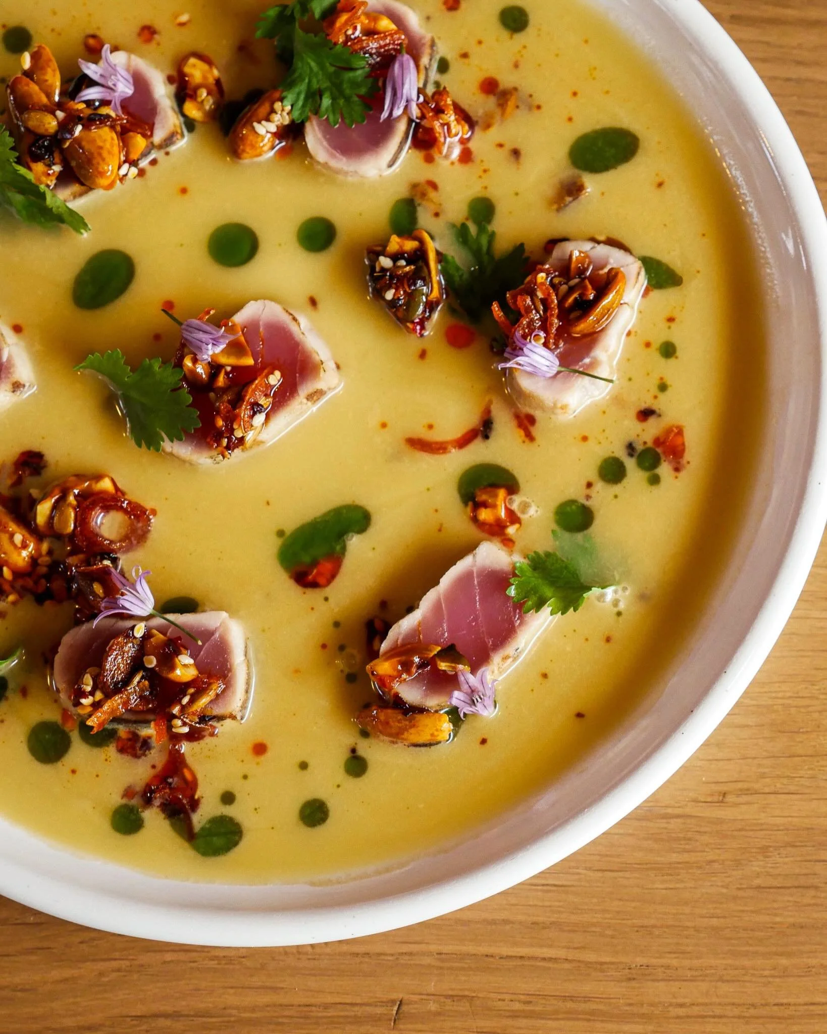 Did you know tuna are now being caught off the coast of the UK?

You can also catch them flying out of our kitchen in the form of two dishes:

1. Seared tuna, tiger&rsquo;s milk, salsa macha
2. Tuna tartare tostada, avocado, ancho emulsion