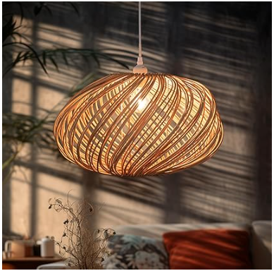 Abat-jour rotin circulaire