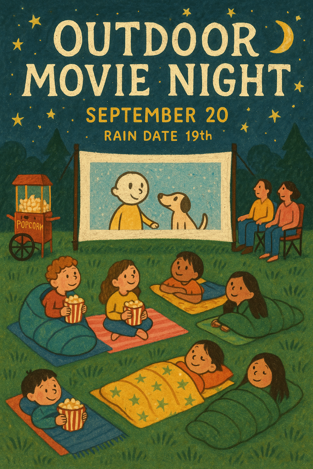 Washburn Island's Kid Movie Night Under the Stars