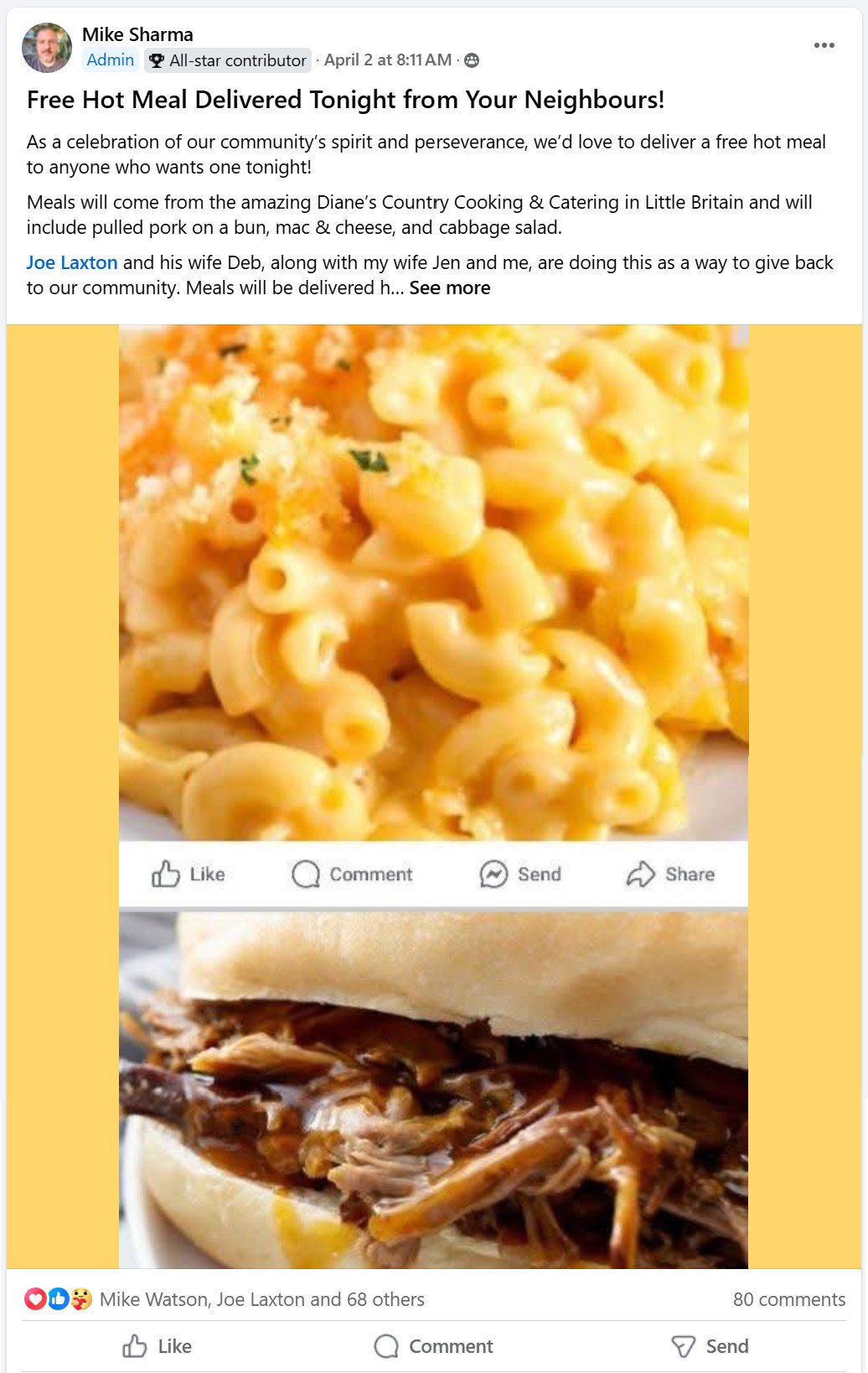 Ice Storm Free Meal Delivery