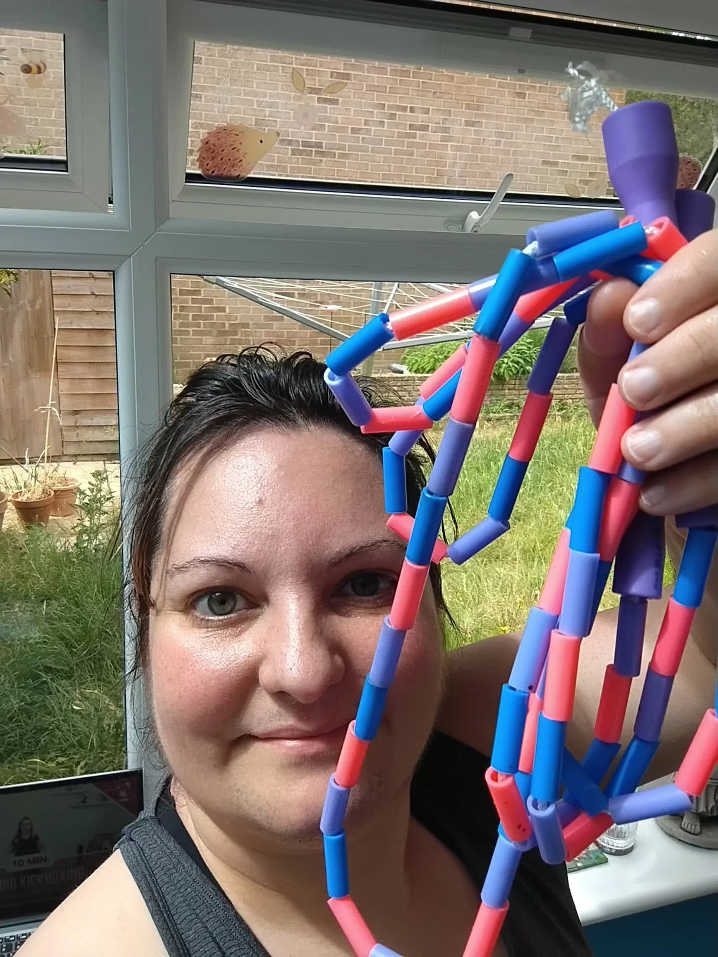 Today's intuitive movement is skipping.
After a 10 minute kick boxing video I was craving more cardio. I remembered I have a skipping rope and got curious. Did 5 x 30seconds and felt good 😊 

#intuitivemovement #skipping #joyfulfitness #sweatyselfie