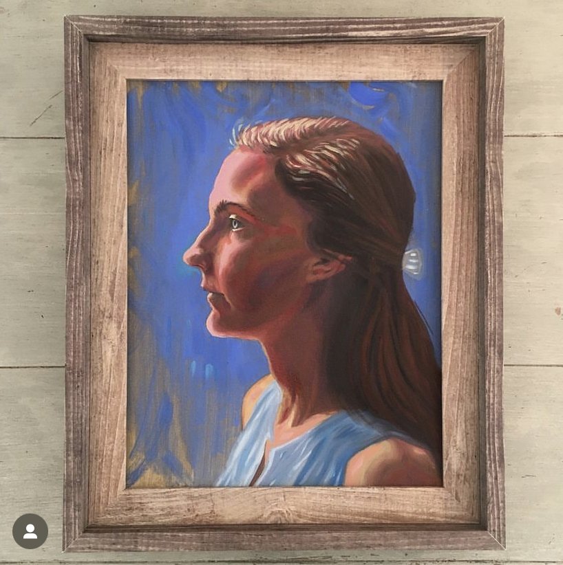 A profile portrait of my wife, poet and essayist Kayla Beth Moore. Private collection.