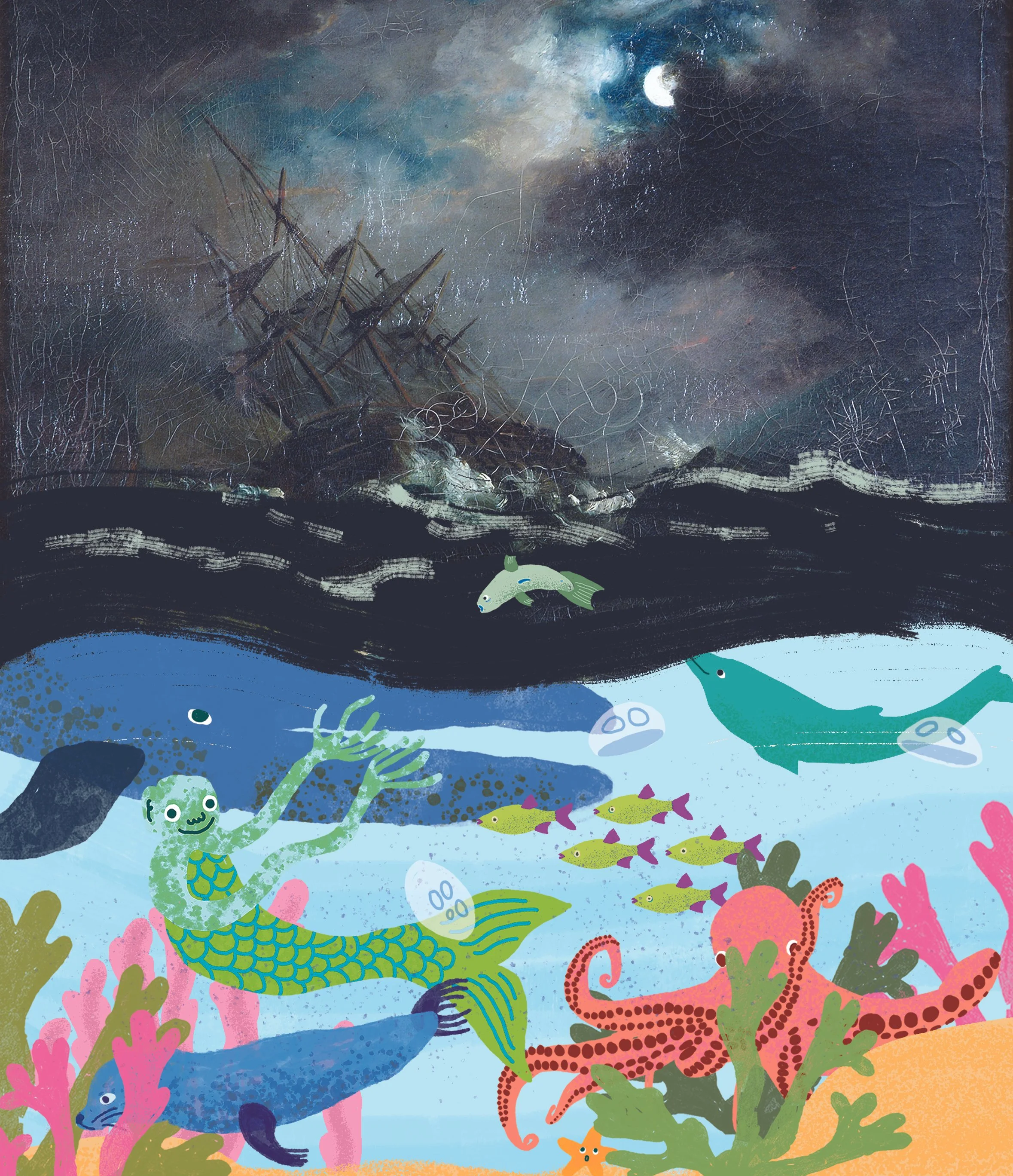 'Ship in Stormy Seas' by Richard Peterson Atkinson