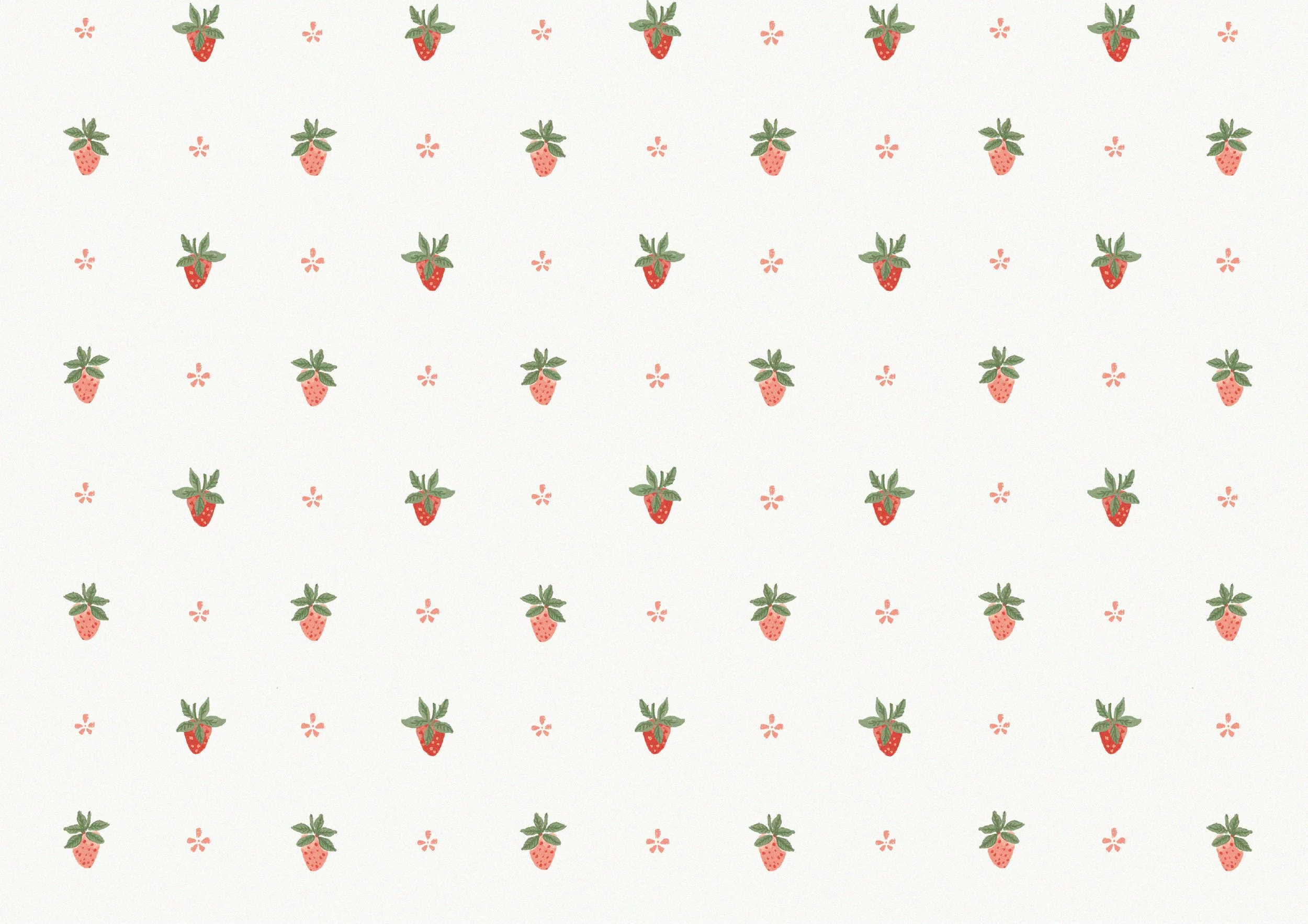 Strawberry Sprig Wallpaper