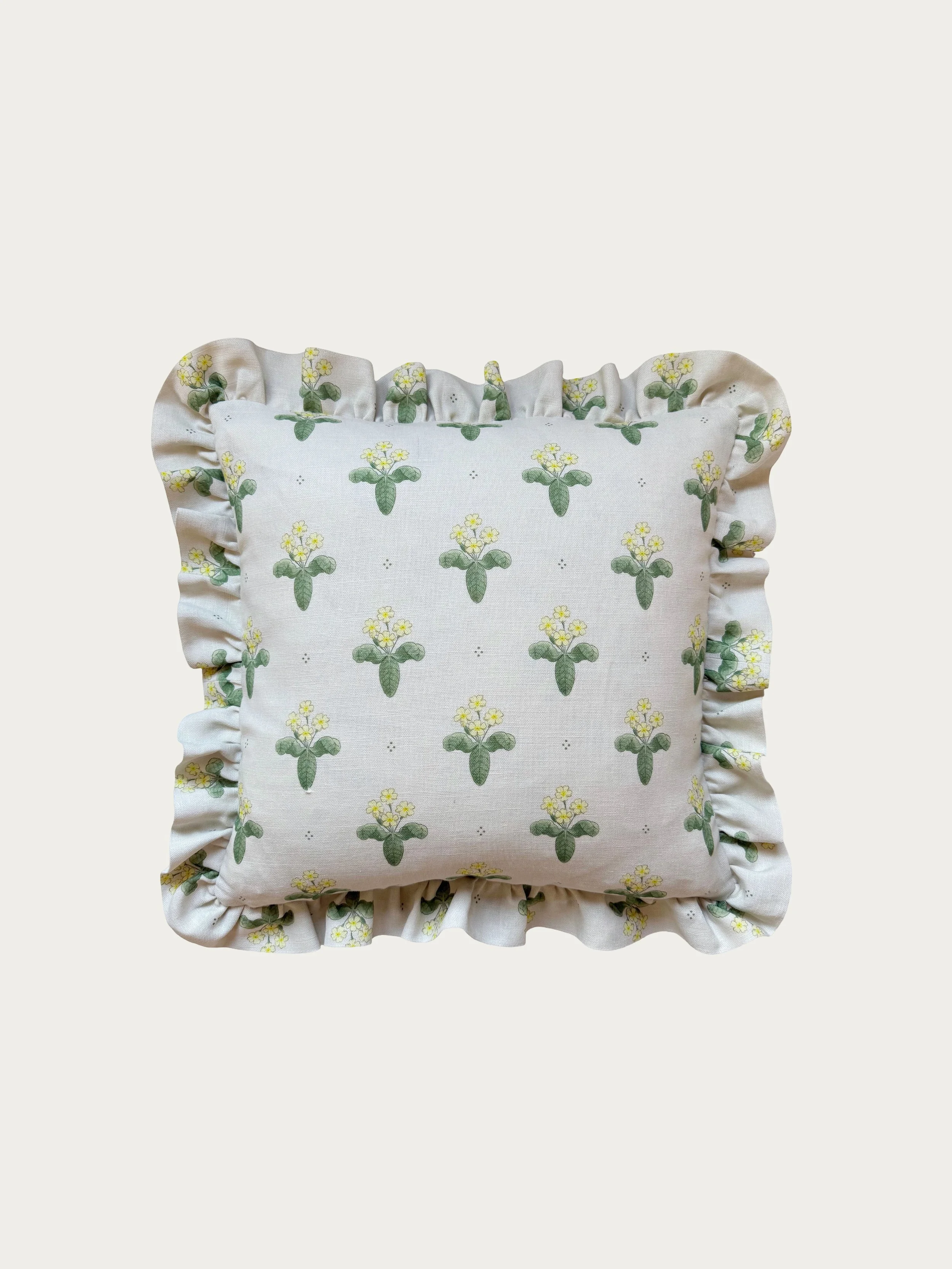 Primrose Ruffled Cushion in Chalk