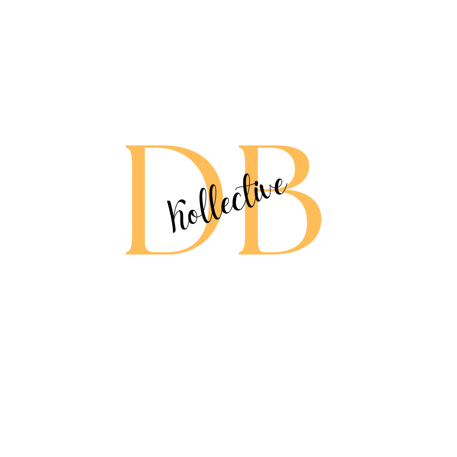 Black background with large beige text 'DB' and smaller cursive overlaying text 'de Boutique'.