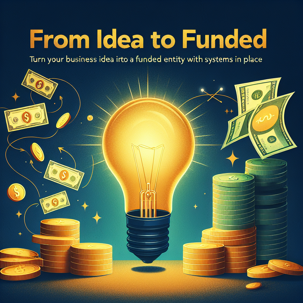 Illustration of a glowing lightbulb with stacks of coins and flying dollar bills around it, symbolizing ideas and funding.