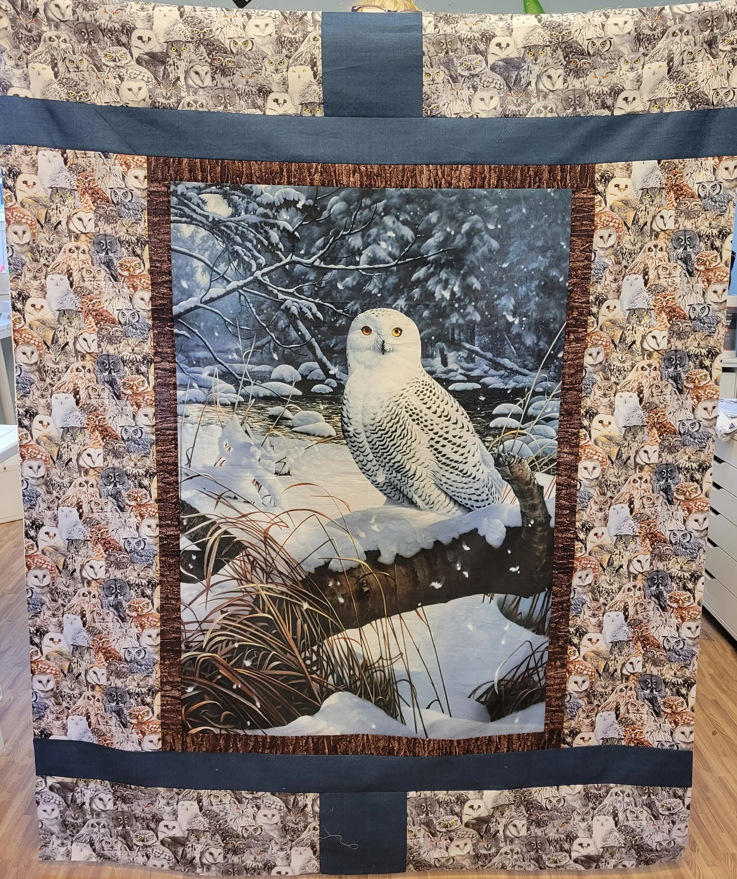 snowy owl backdrop quilt