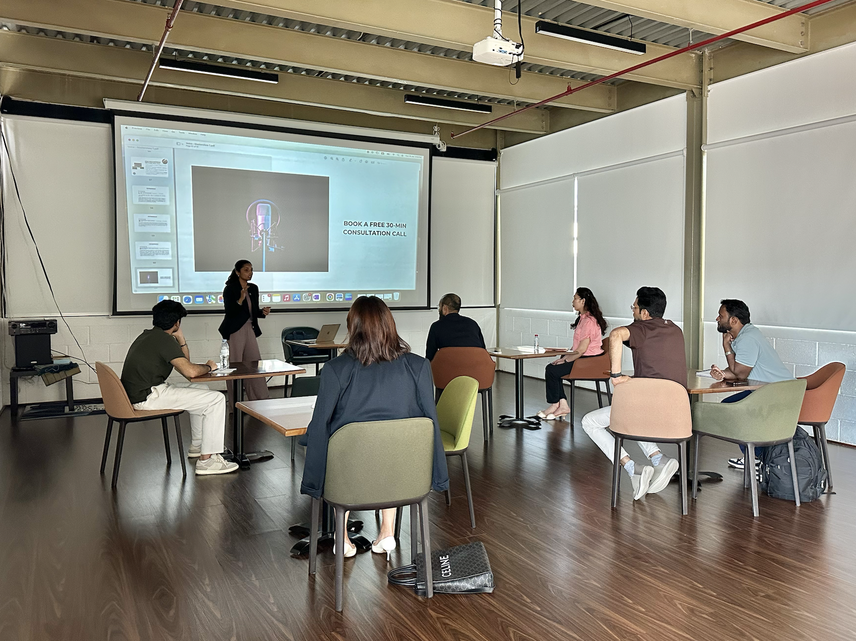  Public Speaking Workshop. 
A highly interactive corporate public speaking and communication workshop designed to help teams communicate clearly and confidently under pressure.
 150pp AED. 
 
Popular Searches: New In,
Experiences: L&D,
 