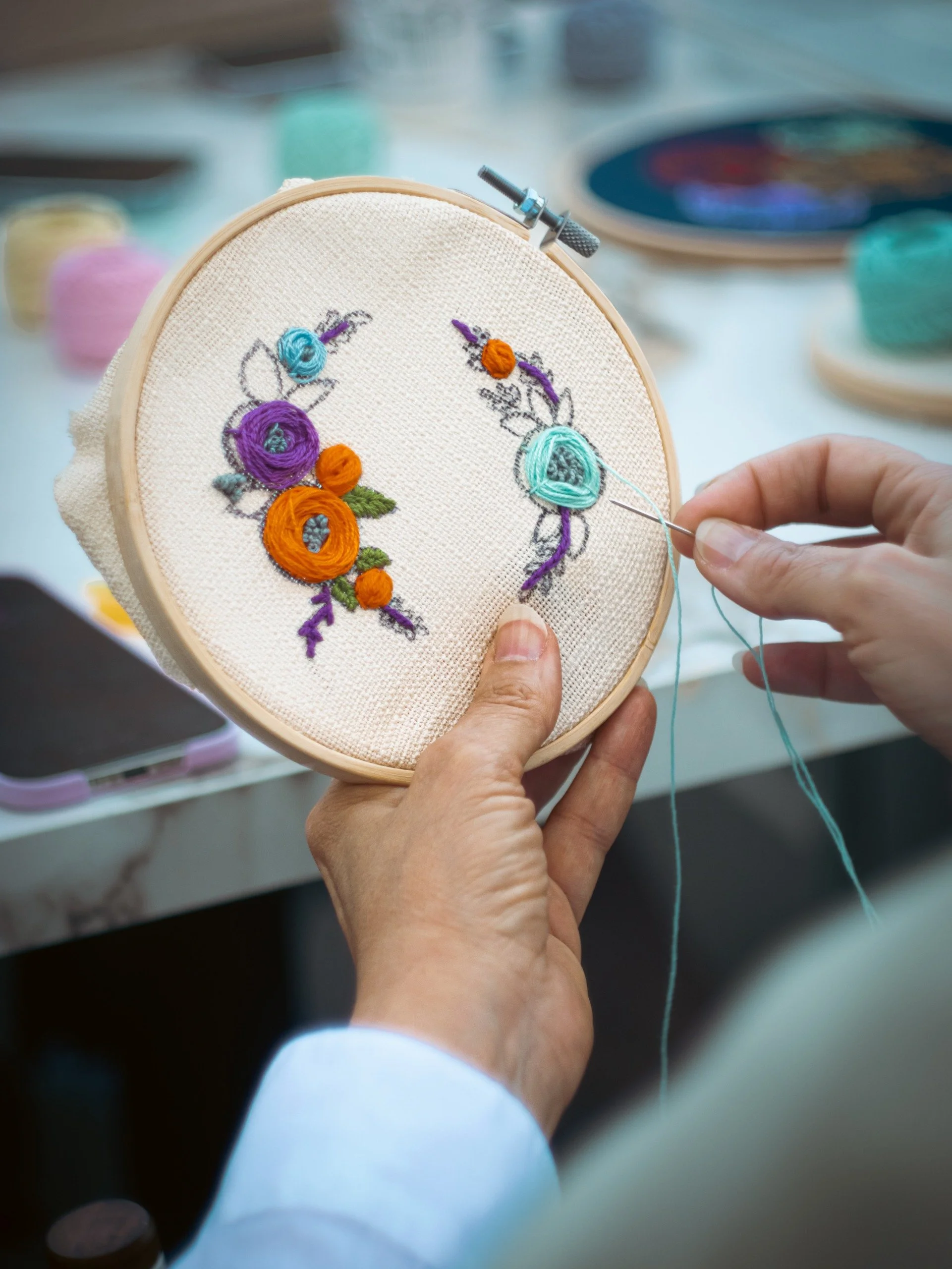  Embroidery Workshop. 
A thoughtfully designed corporate team experience that helps employees step away from daily pressures and reset through creativity. 
 From 180pp AED. 
 
Popular Searches: New In,
Experiences: Creative,
Experiences: Wellbeing,
O