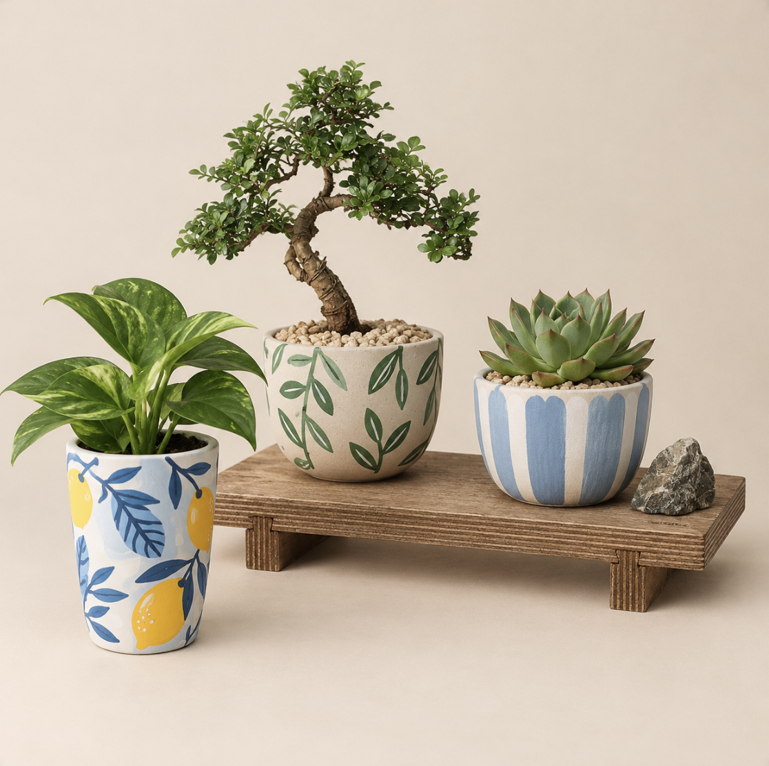  Pot Painting & Planting Workshop. 
Guests either decorate a plant pot and take it home, or select a bonsai or succulent to plant inside it.
 From 240pp AED. 
 
Category: Team Building & Social,
 