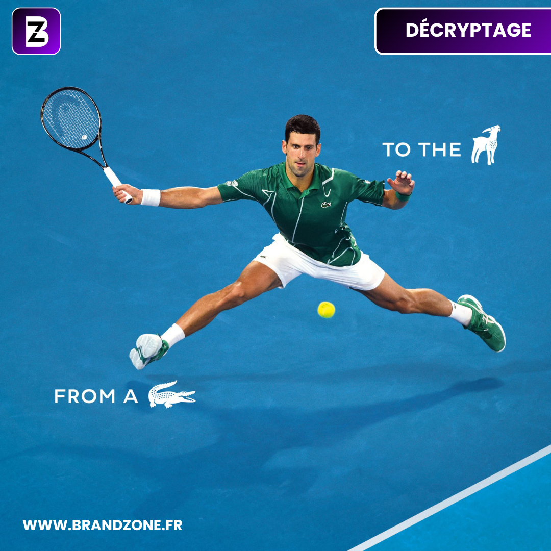 LACOSTE TRANSFORME SON CROCODILE EN “GOAT” : COMMENT LA MARQUE UTILISE NOVAK DJOKOVIC POUR RÉÉCRIRE SON INFLUENCE SPORTIVE