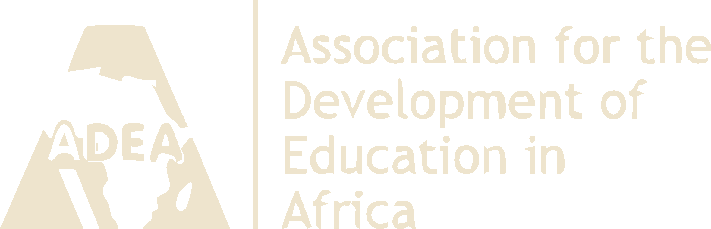 Logo of the Association for the Development of Education in Africa, featuring a stylized map of Africa with the acronym ADE in the center.