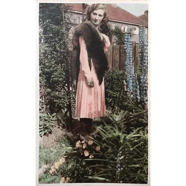 Hand painted photograph c.1930s UK. This is so delicately painted, it’s rather lovely. It must have been very precious to someone.jpg