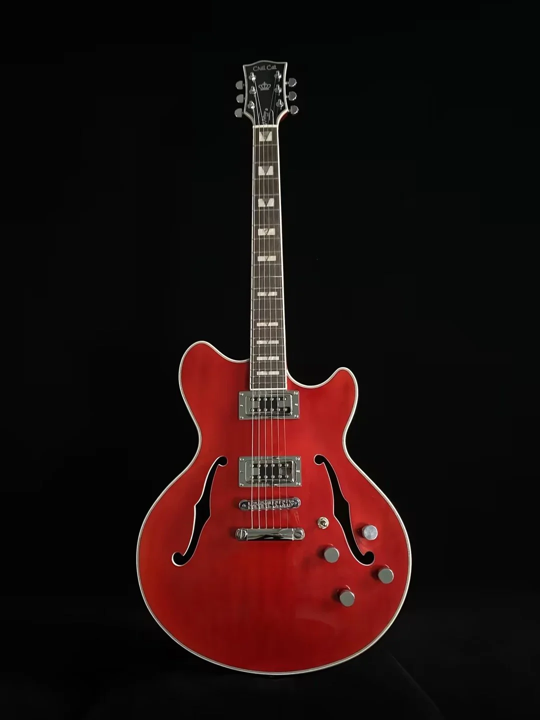 New Chill Cat Limited Custom 211 Sem-Hollow Body Cherry Red Electric Guitar