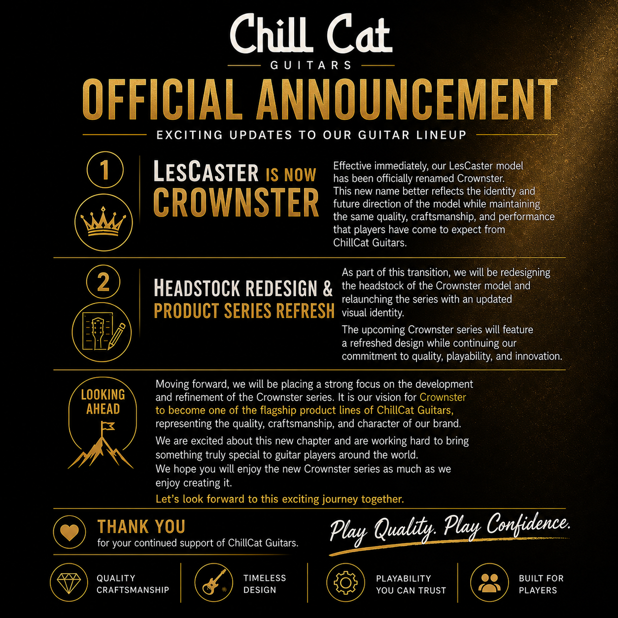 "The LesCaster Evolves: Welcome to the New Crownster Series"