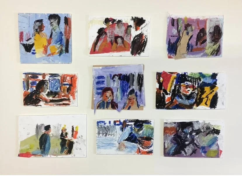 My Beautiful Launderette. 2022 Pastel and collage on paper 59 x 82cm