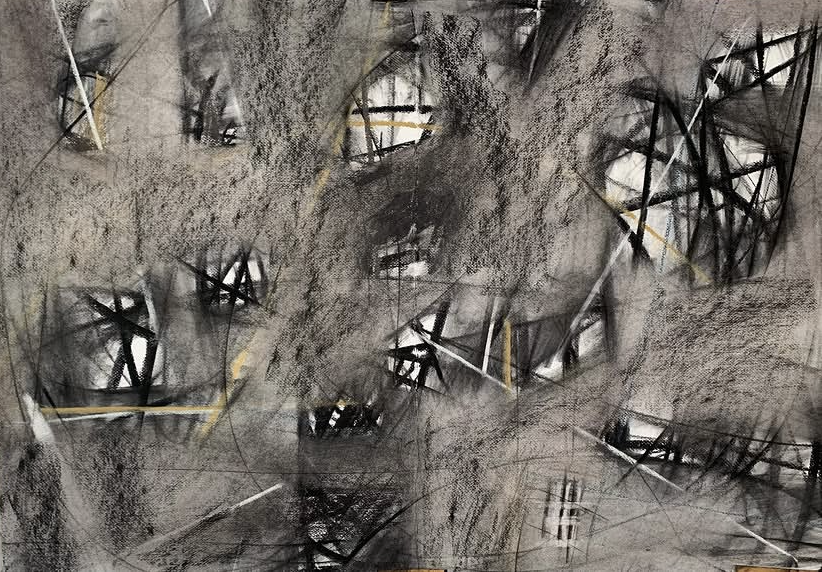 Topaz. Charcoal on paper 90 x 60cm 2025