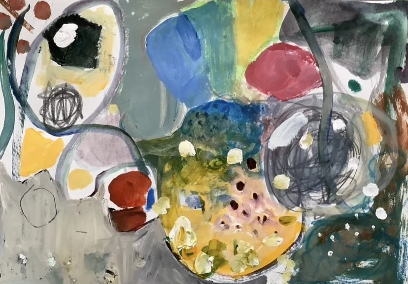 Round and About. 2023 Acrylic on paper 21 x 30cm