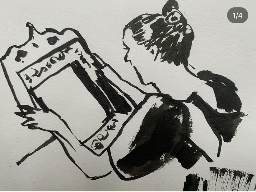La Belle et la Bete. 1946 d. Jean Cocteau 10x8cms Pen on paper 2025