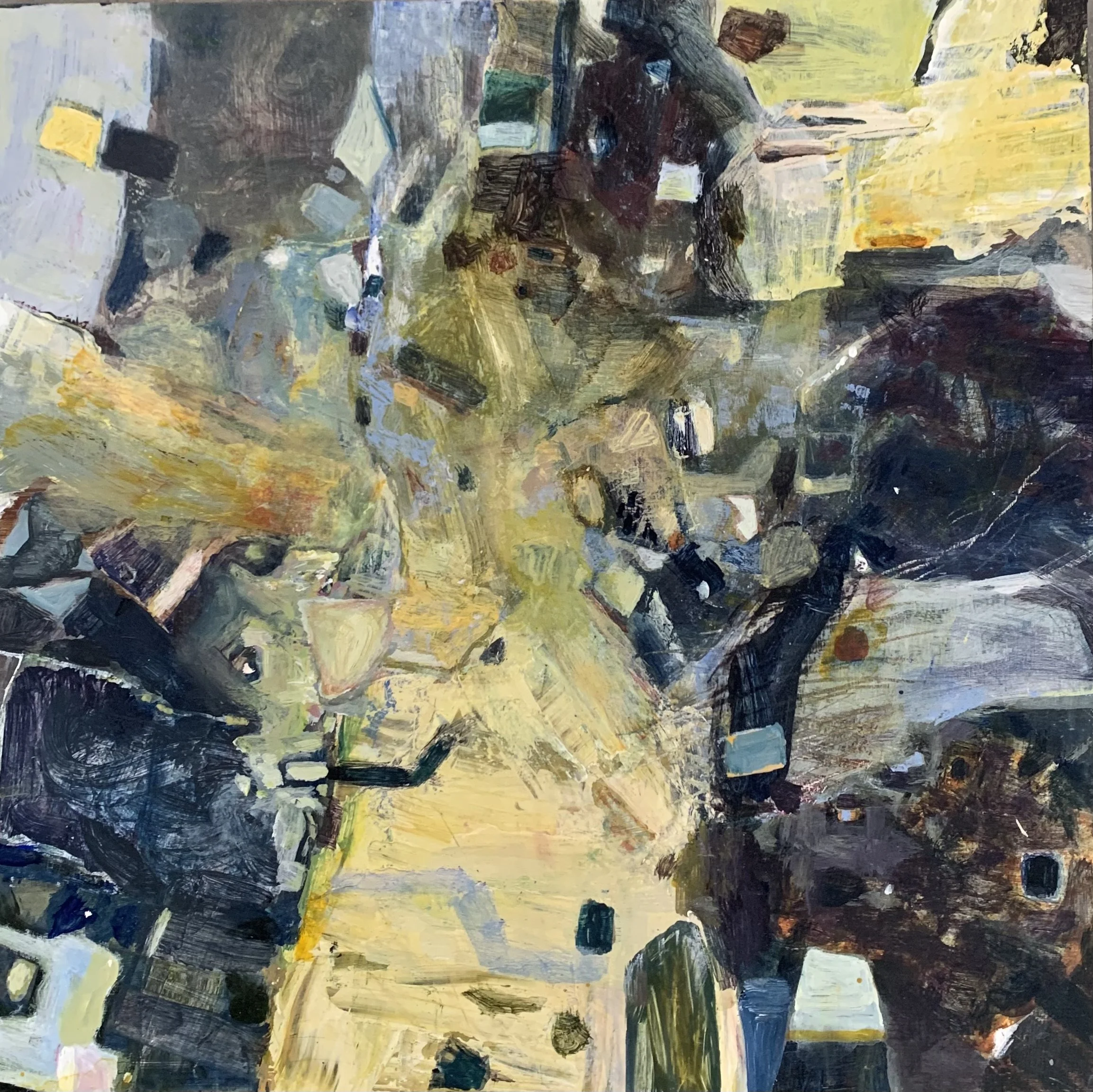 Explosion. 2022 Acrylic on board 31 x 31cm