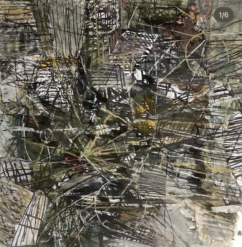 Gathering Together. Acrylic on board 30 x 30cms 2023