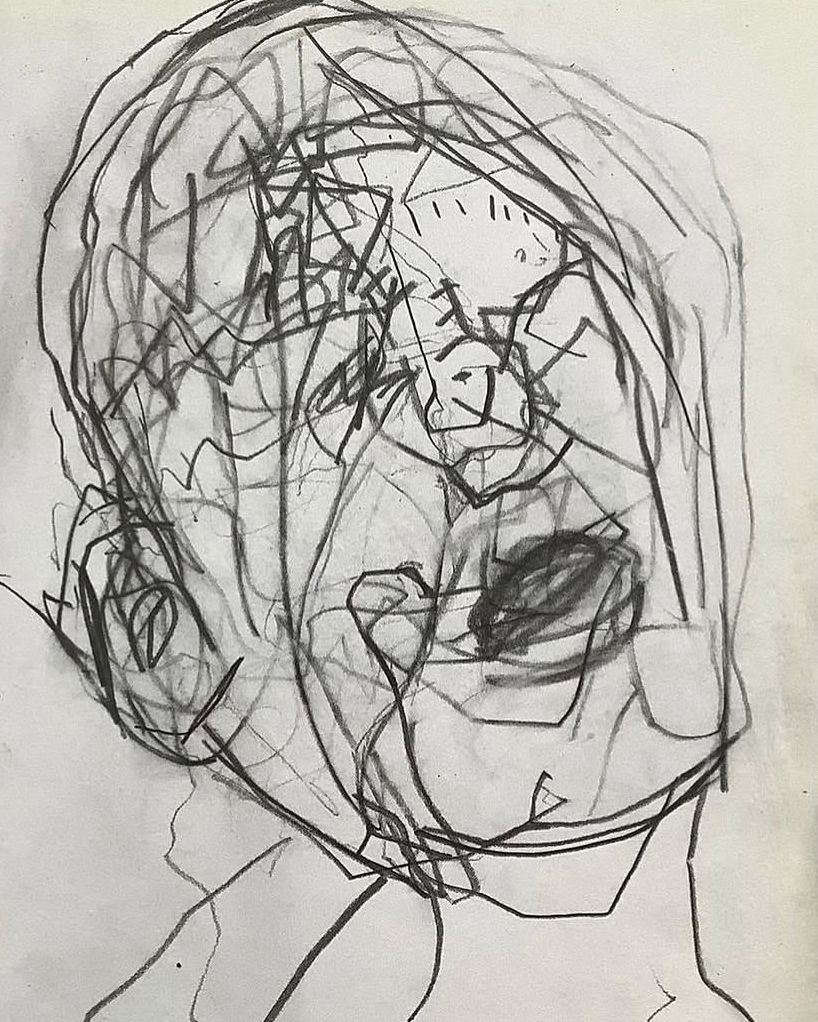 The Woven Child. Louise Bourgeois exhibition in the Hayward Gallery 2022, Pencil on paper 13 x 17cm 2022