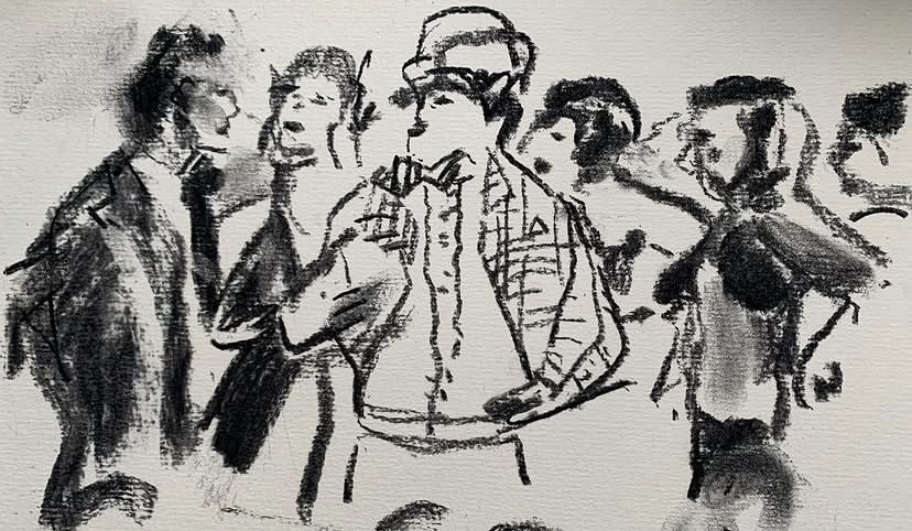 Variety Lights. 1951 d.Luci del Varieta pen on paper 10x8cms 2022 