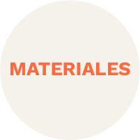 Texto que dice 'Materiales' en letras rojas sobre fondo blanco