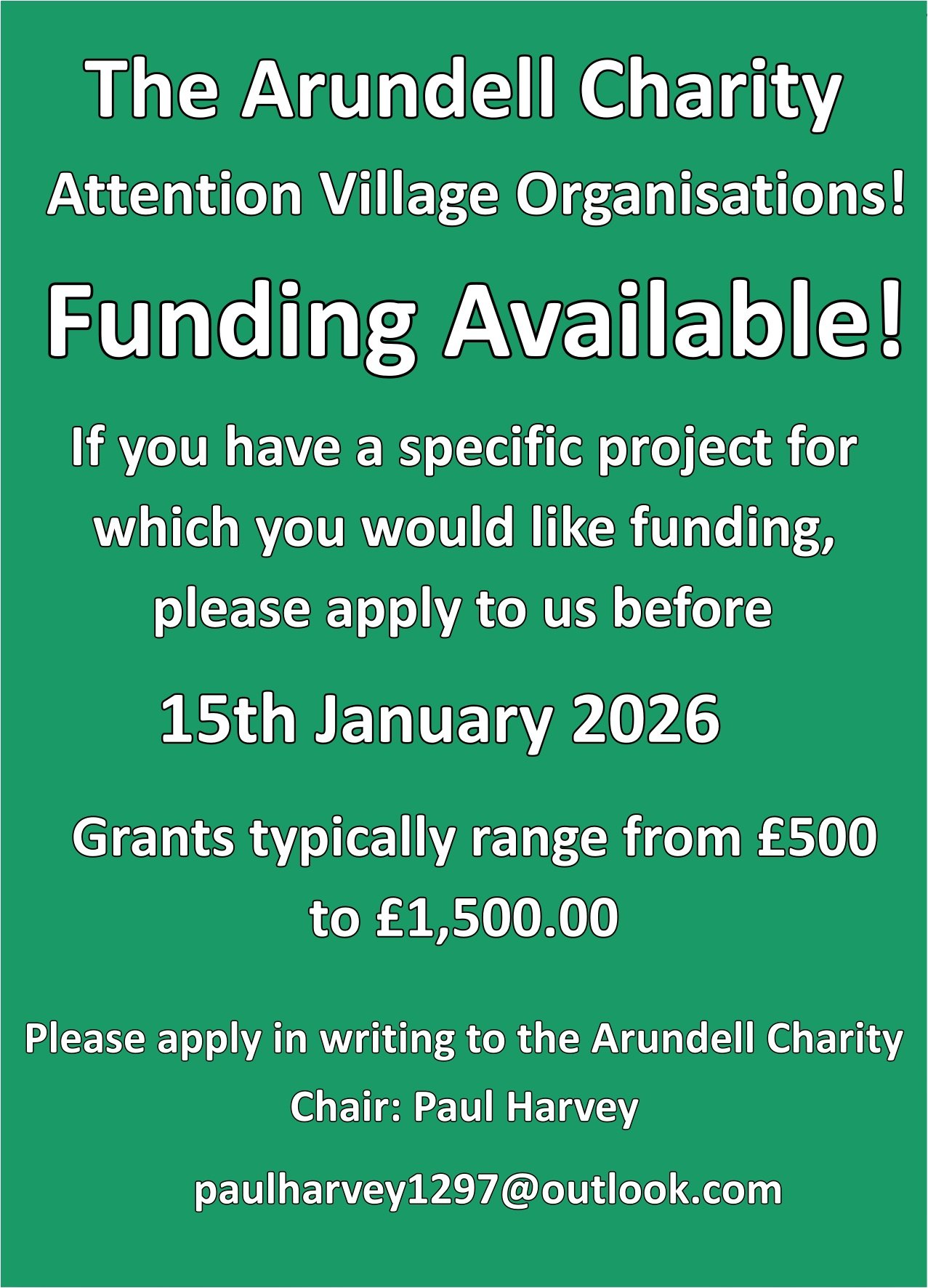 Apply to the Arundell Charity for Funding