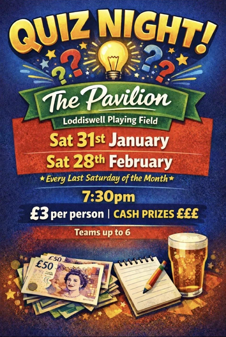 Quiz Night at The Pavilion! 