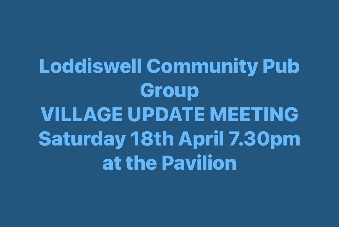 Village Pub Update - 18th April 2026 19.30 at the Pavilion