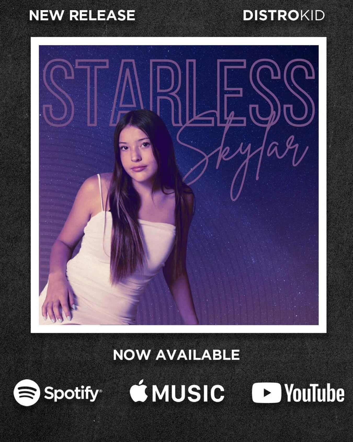 OUT NOW &ndash; &ldquo;STARLESS&rdquo; by Skylar ✨

Skylar&rsquo;s new single &ldquo;Starless&rdquo; is here! A song about love, loss, and those endless nights&mdash;stream it now! Link in Bio!
&bull;
&bull;
&bull;
#Starless #Skylar #NewMusic #OutNow