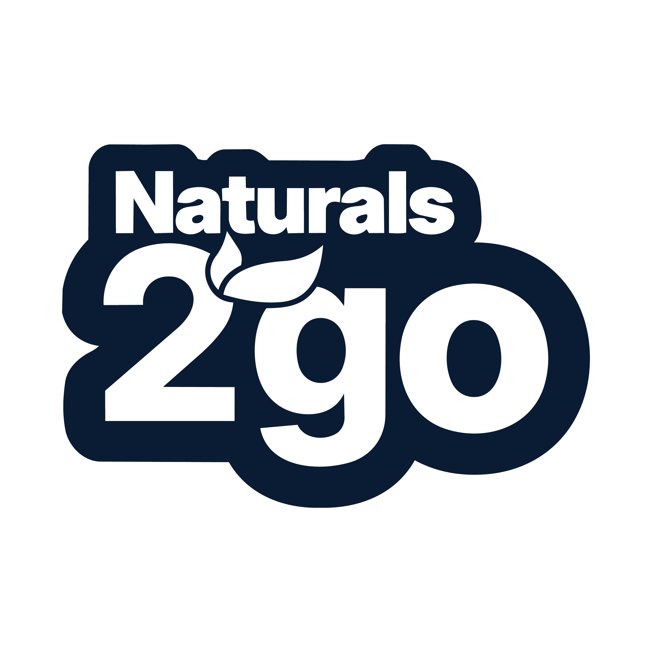 A dark blue outline of a tractor with the word 'Natural' written on the body.
