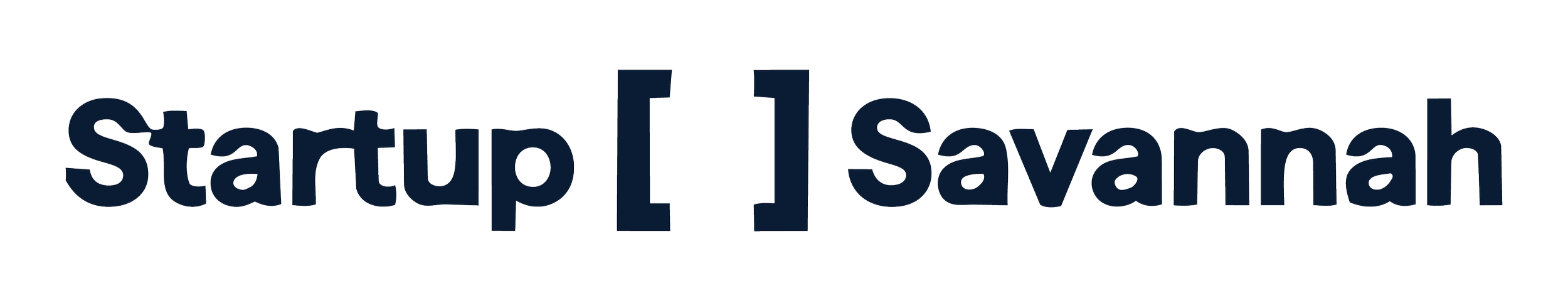 Startup Savannah logo with stylized text and brackets
