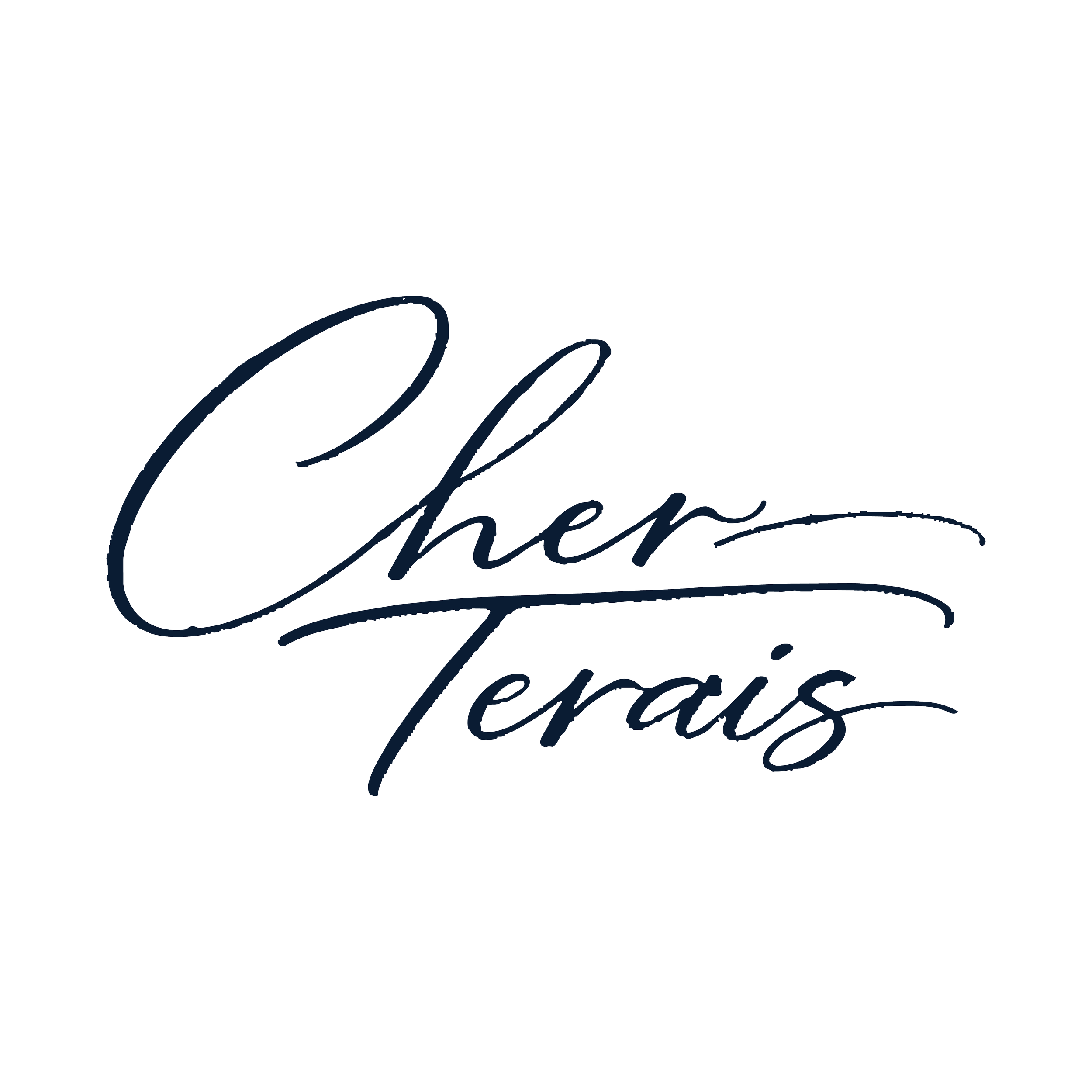 Close-up of black silhouette with cursive text 'Dreams' in navy color