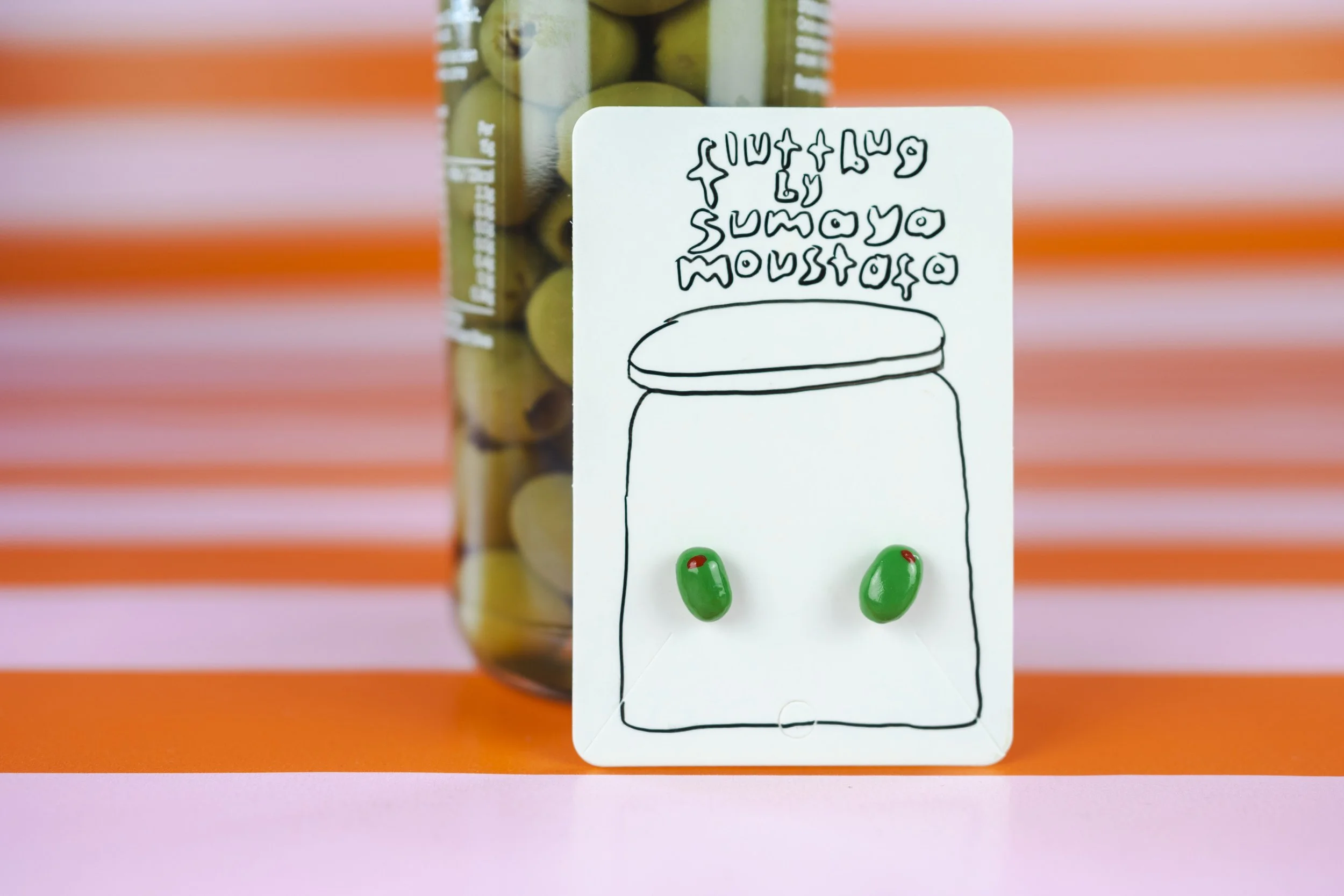 olive stud earings