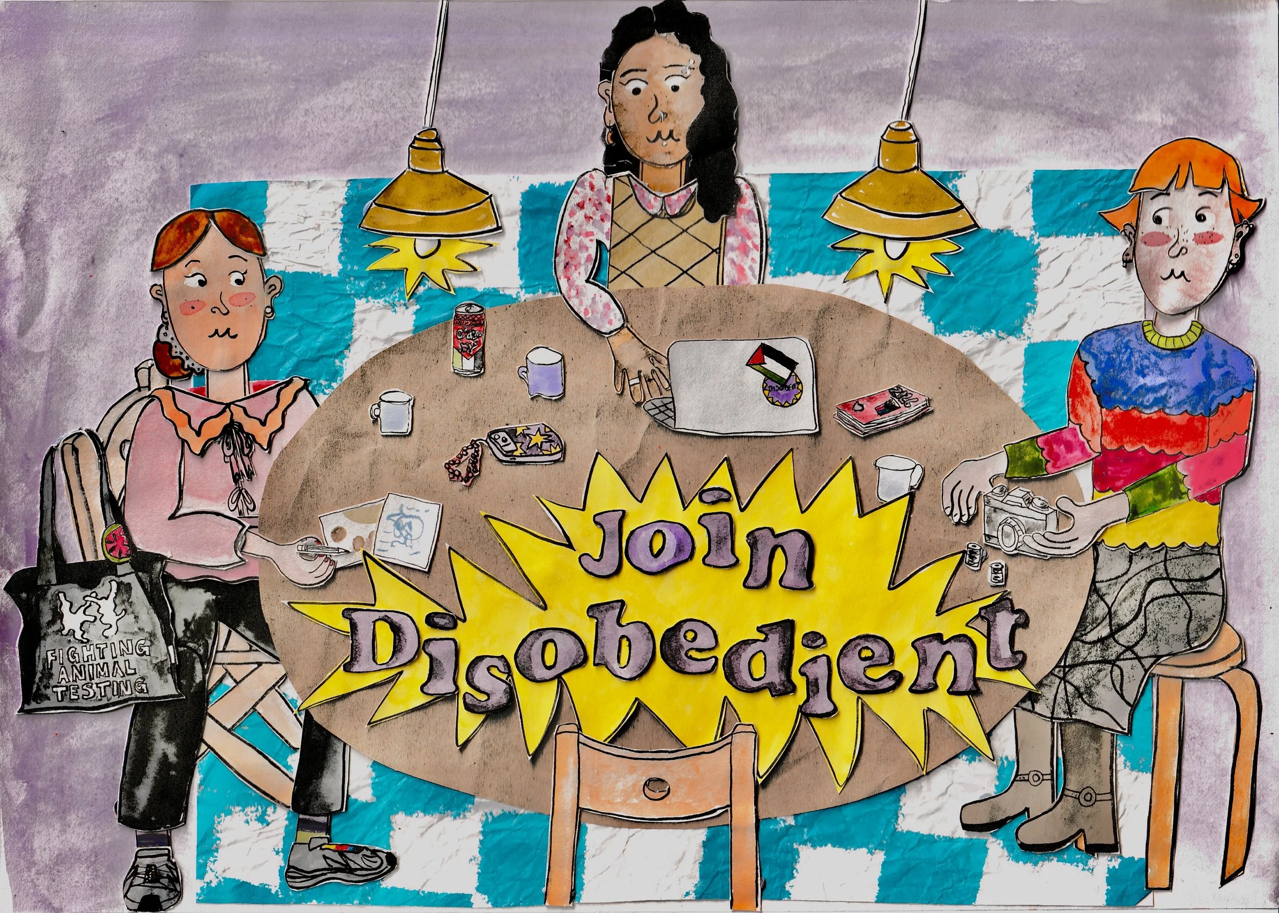Call for Members for Disobedient Magazine©

paper, ink and watercolour