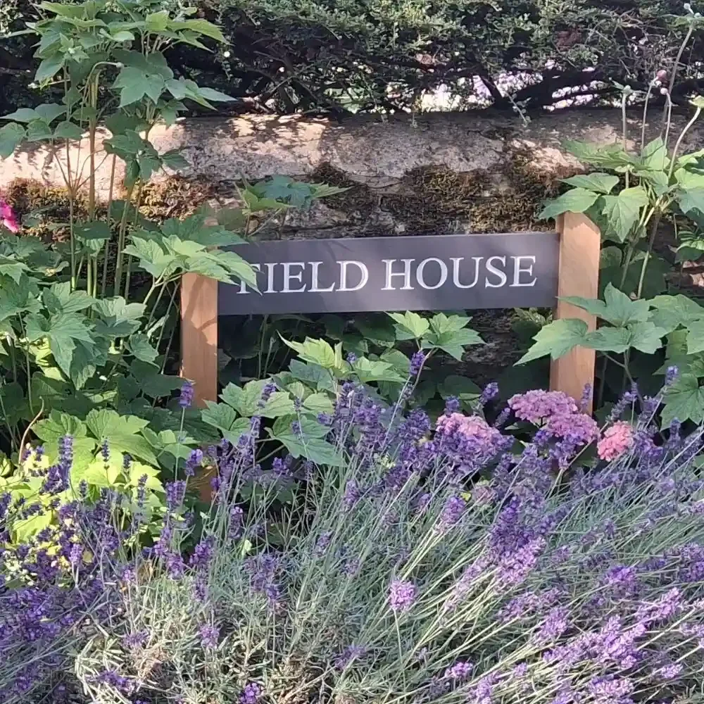 Oak Post & Stone House Sign