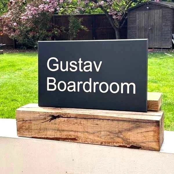 Office Rectangle Engraved Stone Signage – rectangular, stone, engraved lettering, for business premises