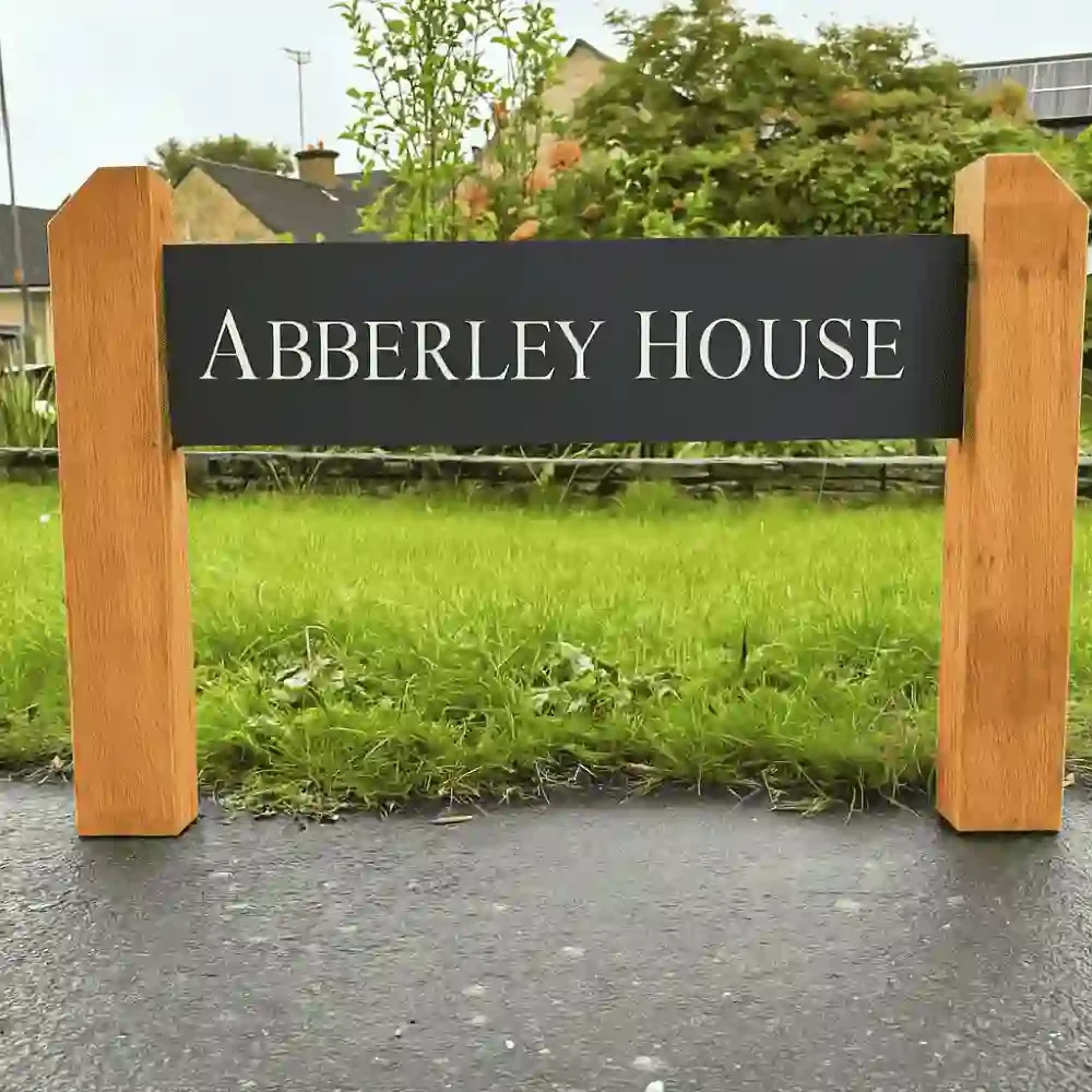 Natural Slate Stone Signs with Posts