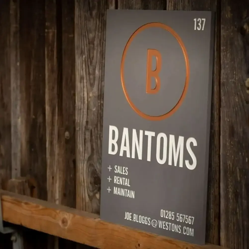 Office Vertical Engraved Stone Sign