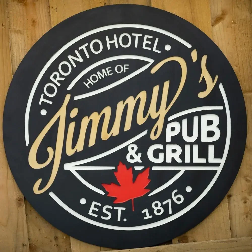 Business Circle Engraved Stone Sign - Jimmys.webp