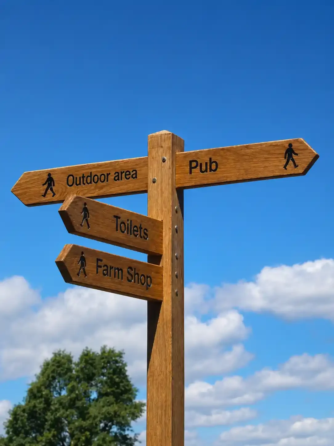 Wayfinding Oak Finger Post Sign