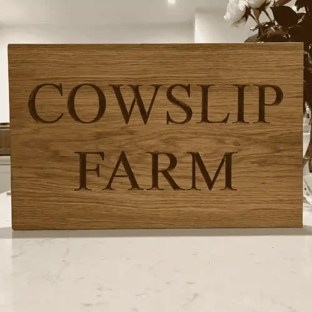 Oak Rectangle Engraved Wooden Sign