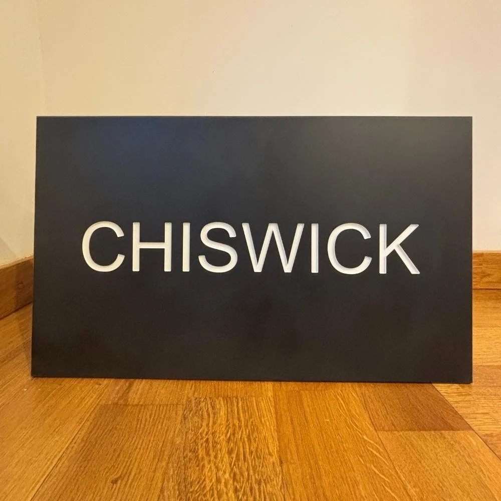 Office Rectangle Engraved Stone Sign Room 1 black