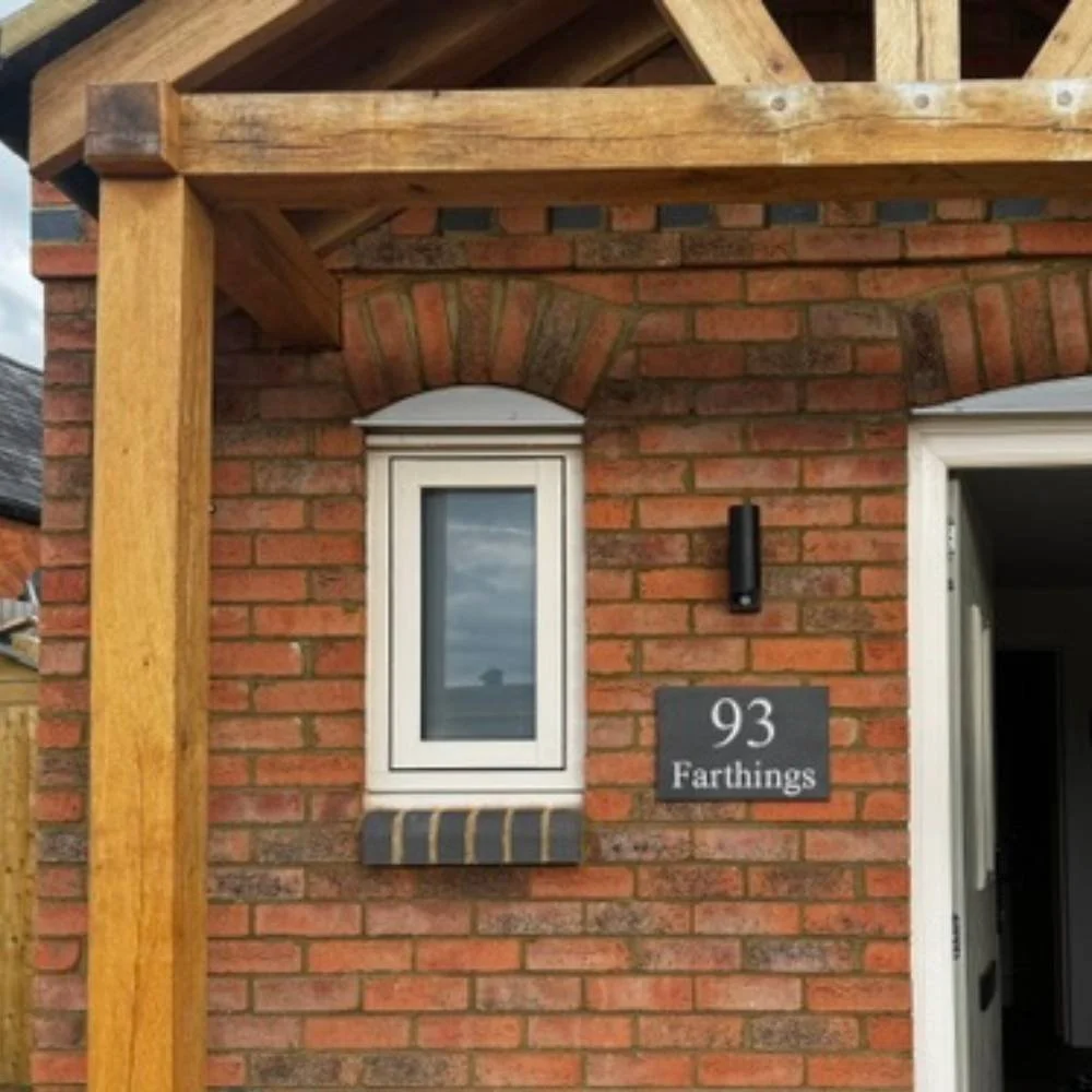 Traditional Slate Rectangle Engraved Stone House Sign - 93 Farthings Installed.jpg