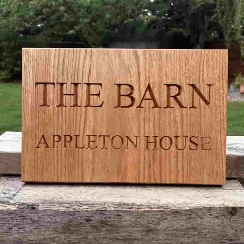 Oak Rectangle Engraved House Sign
