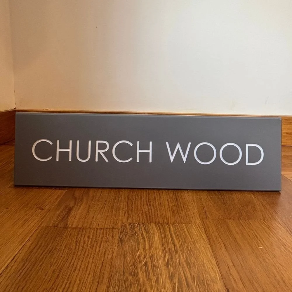 Horizontal Engraved Stone House Sign - Slate Stone